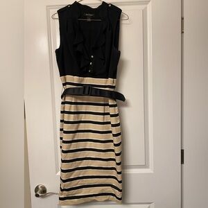 White House Black Market Black and Striped Dress